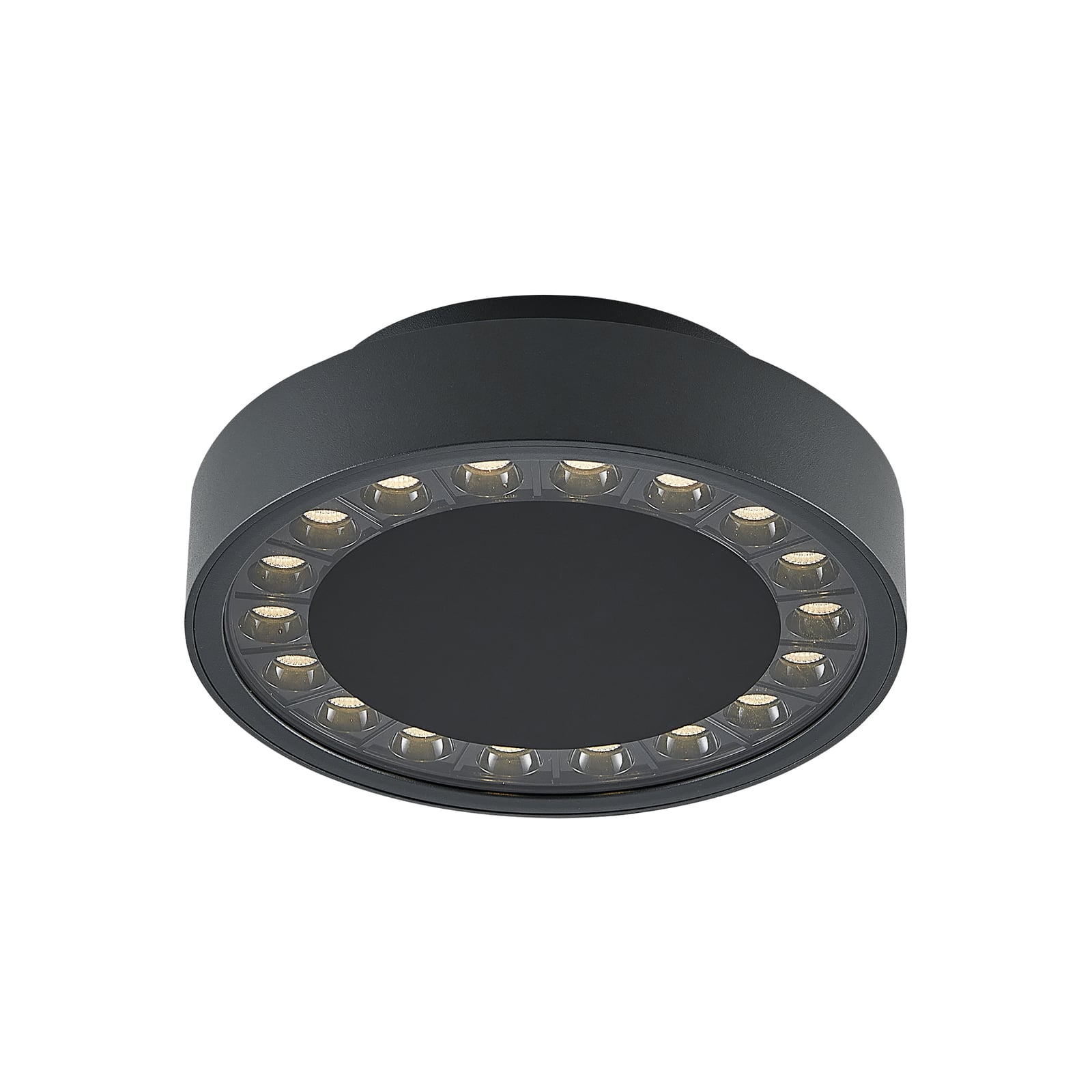 LED utetaklampe Nona dimbar antrasitt Ø18,2 cm forfra