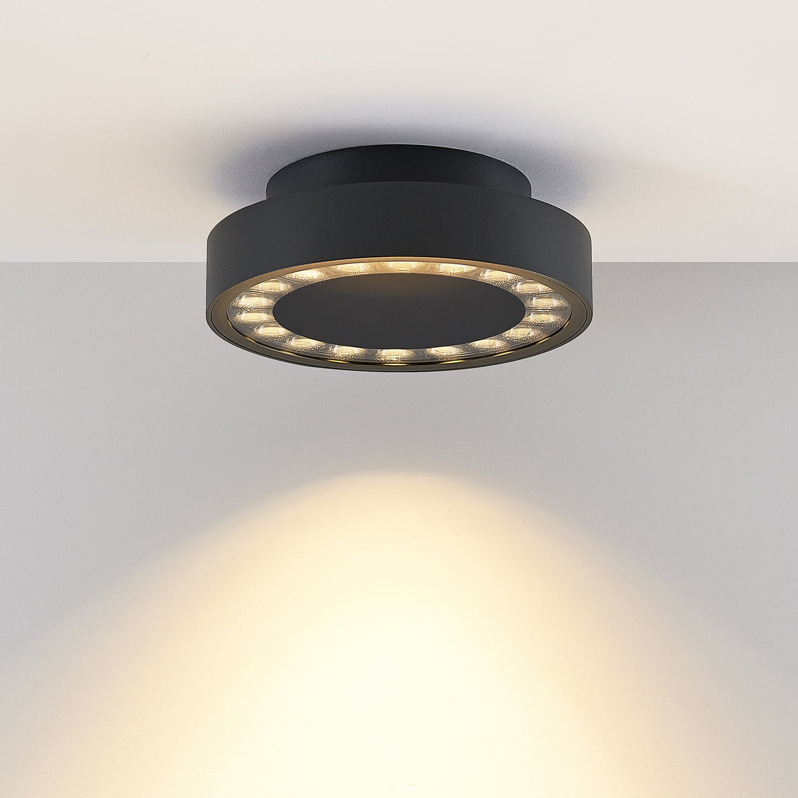 LED utetaklampe Nona dimbar antrasitt Ø18,2 cm side