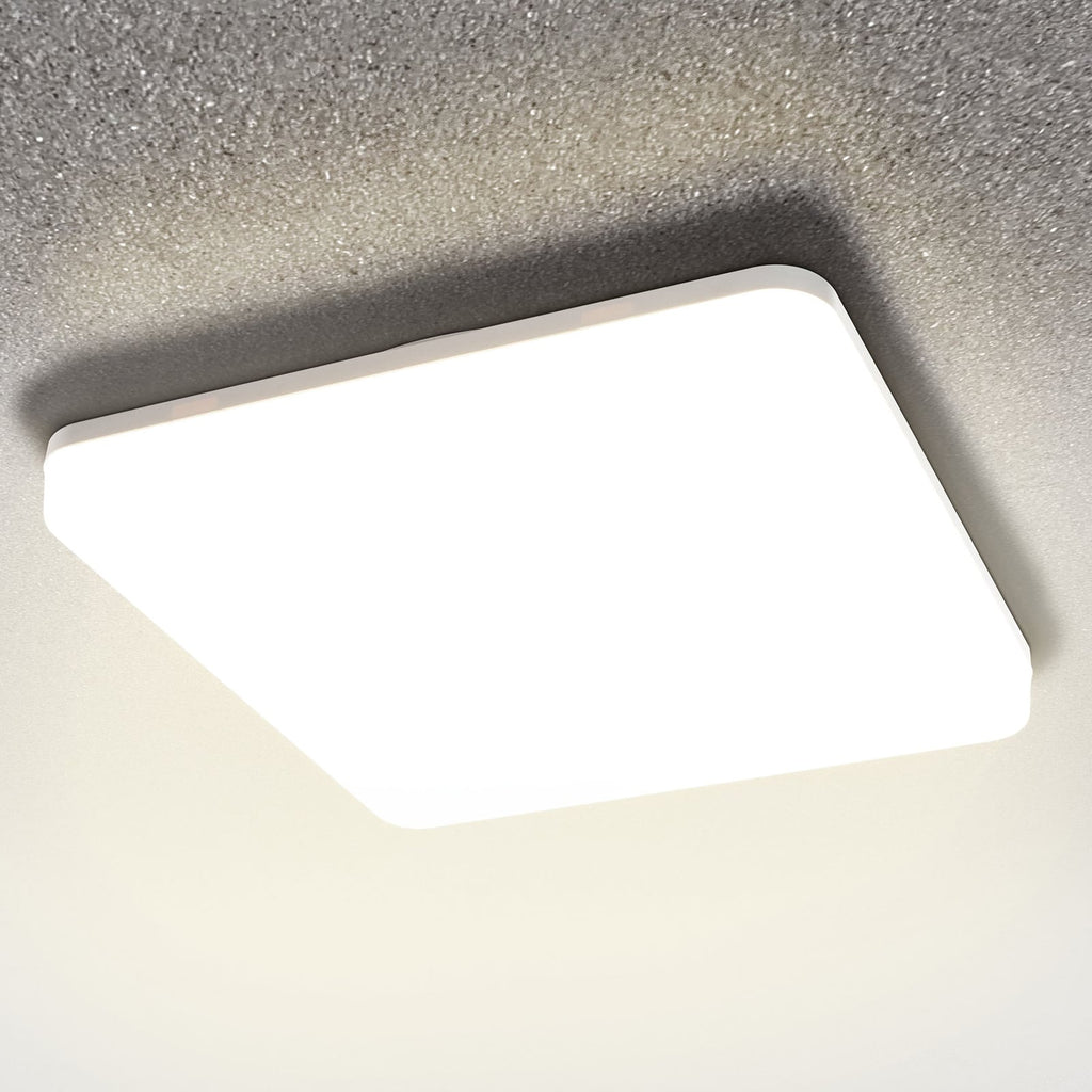 LED utetaklampe Pronto kantet hvit 33x33 cm IP54 forfra