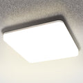LED utetaklampe Pronto kantet hvit 33x33 cm IP54 forfra