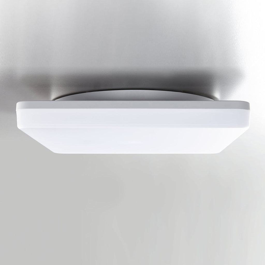LED utetaklampe Pronto kantet hvit 33x33 cm IP54 bakside