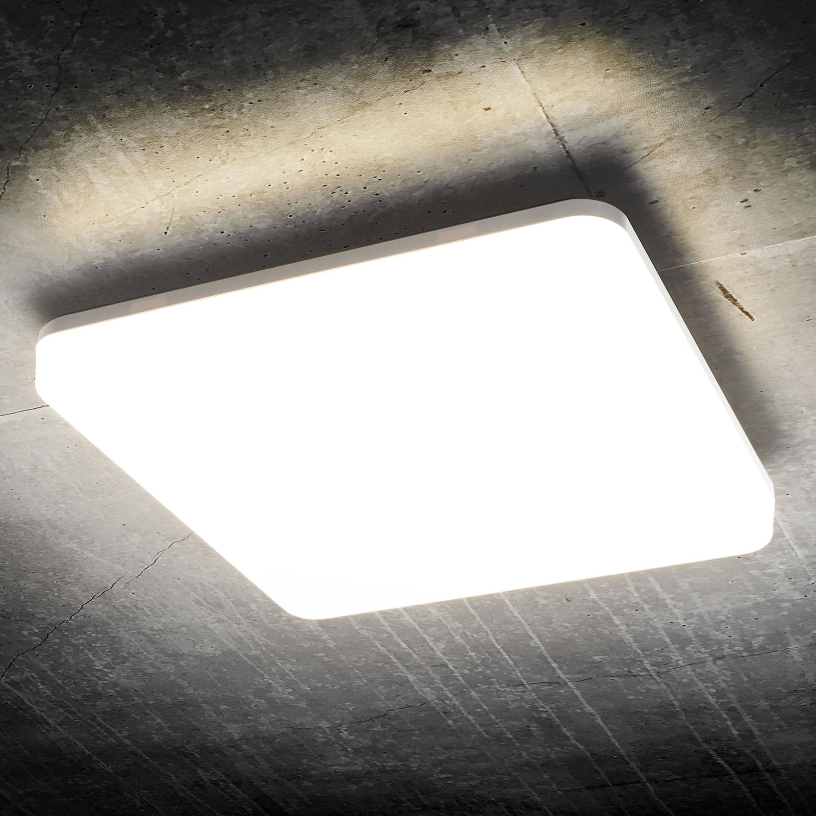LED utetaklampe Pronto kvadratisk hvit forfra