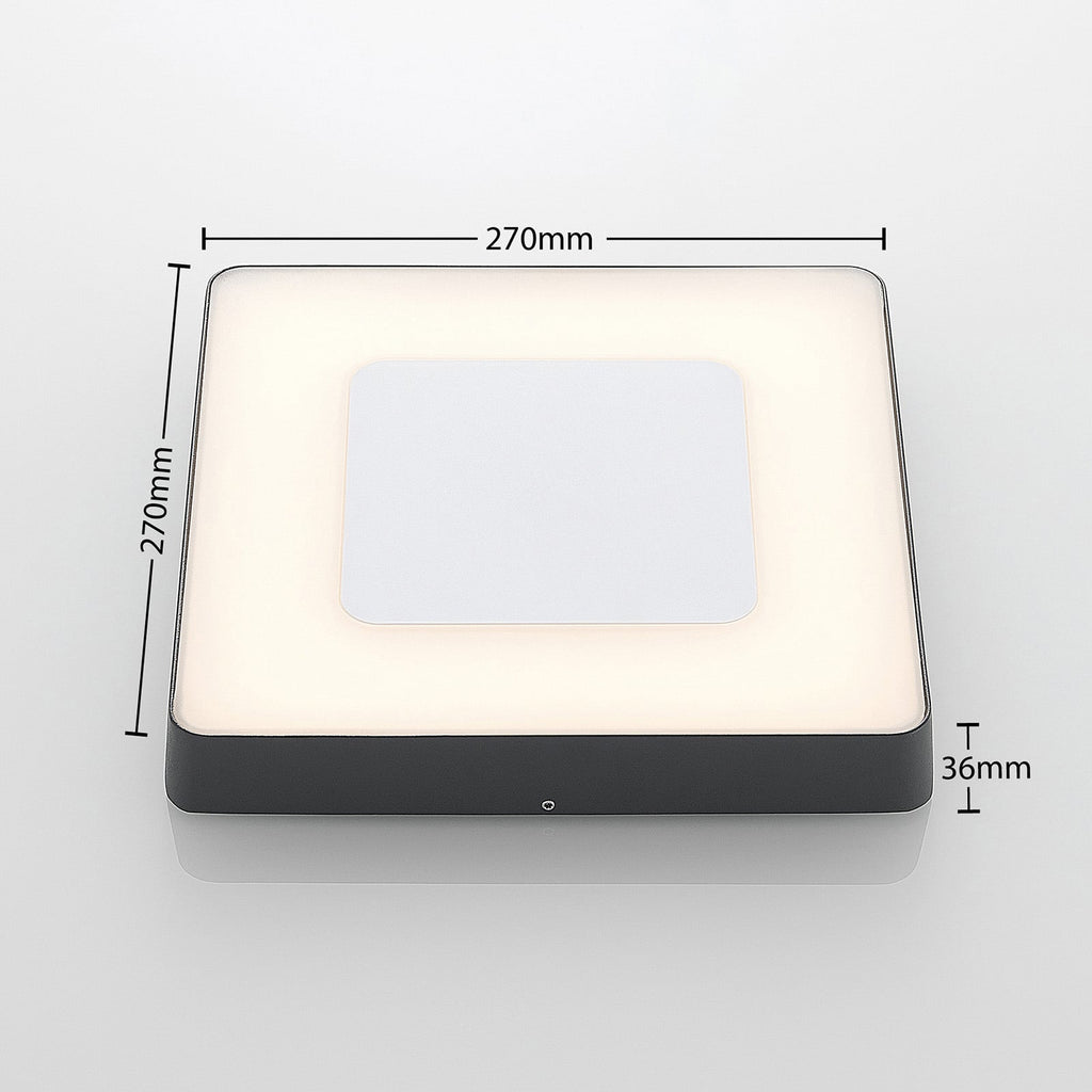 LED utetaklampe Sora kantet med bevegelsessensor IP54 montert