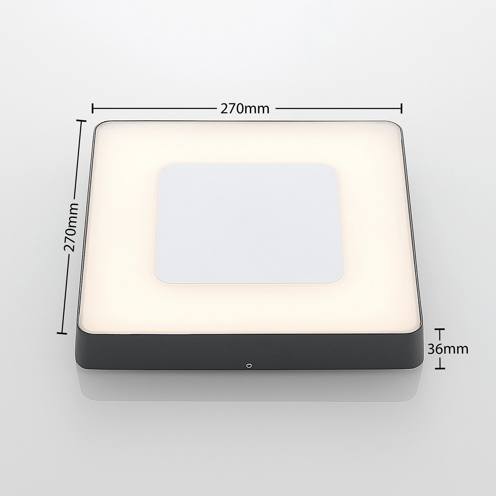 LED utetaklampe Sora kantet med bevegelsessensor IP54 montert