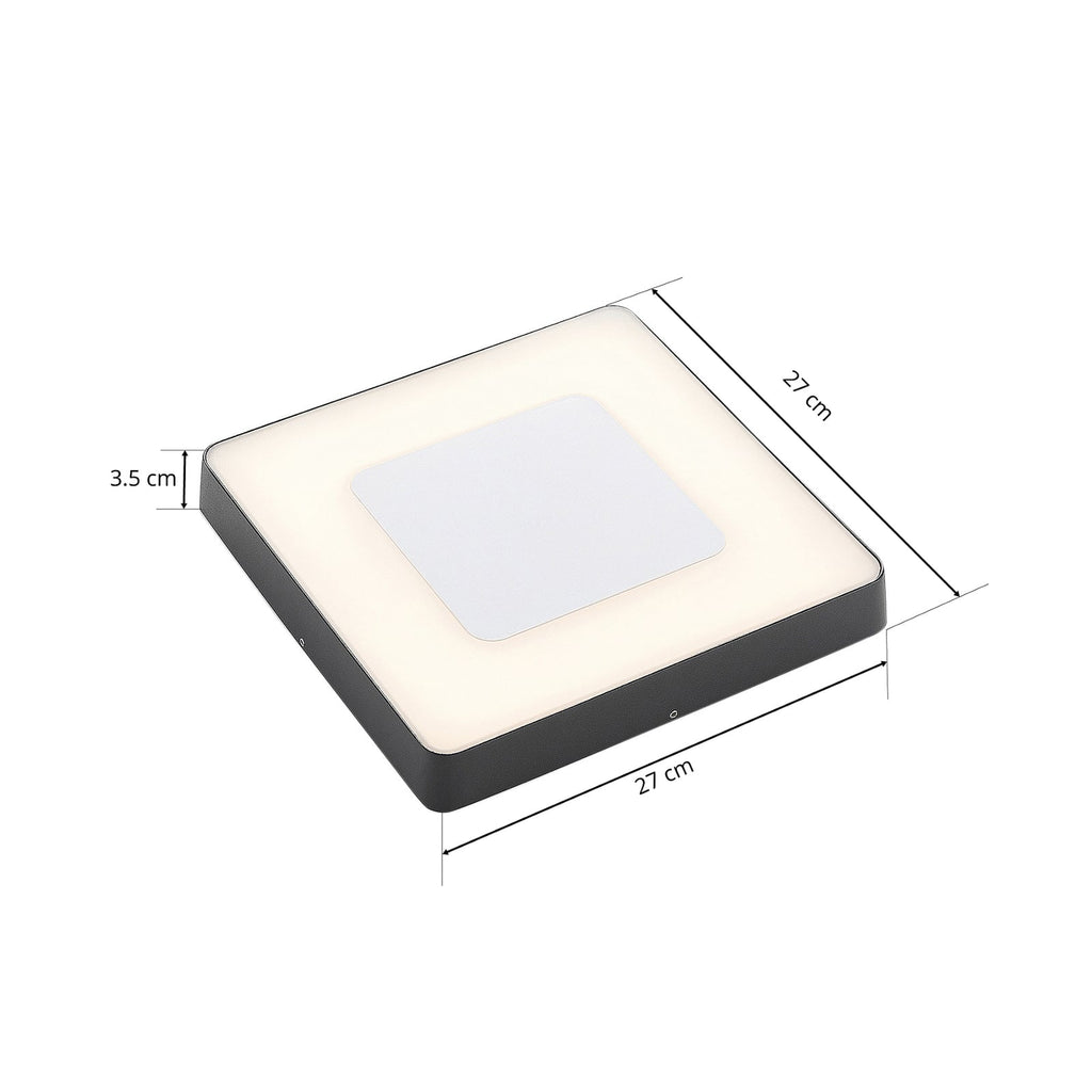 LED utetaklampe Sora kantet med bevegelsessensor IP54 sideprofil
