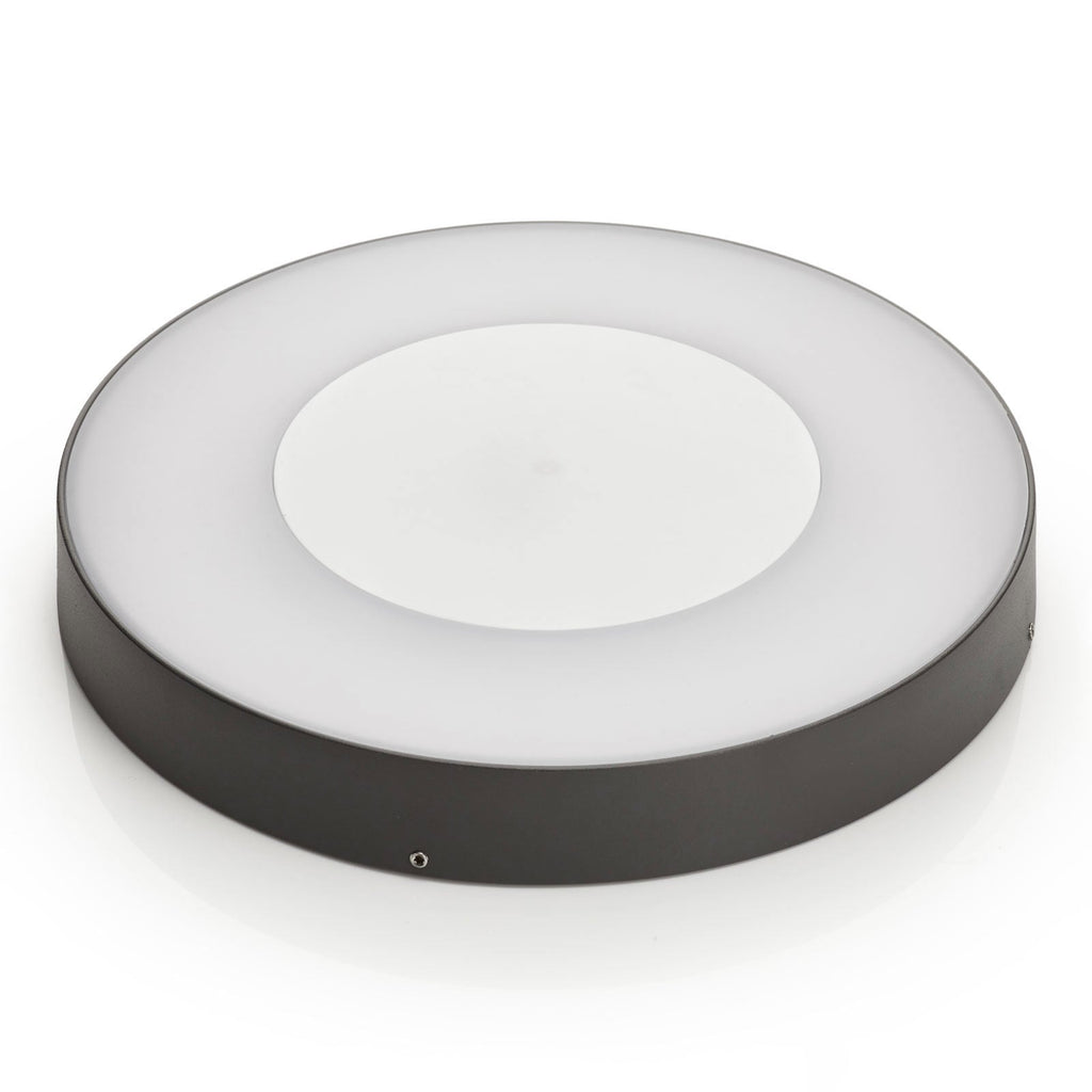 LED utetaklampe Sora rund med bevegelsessensor lysutslipp