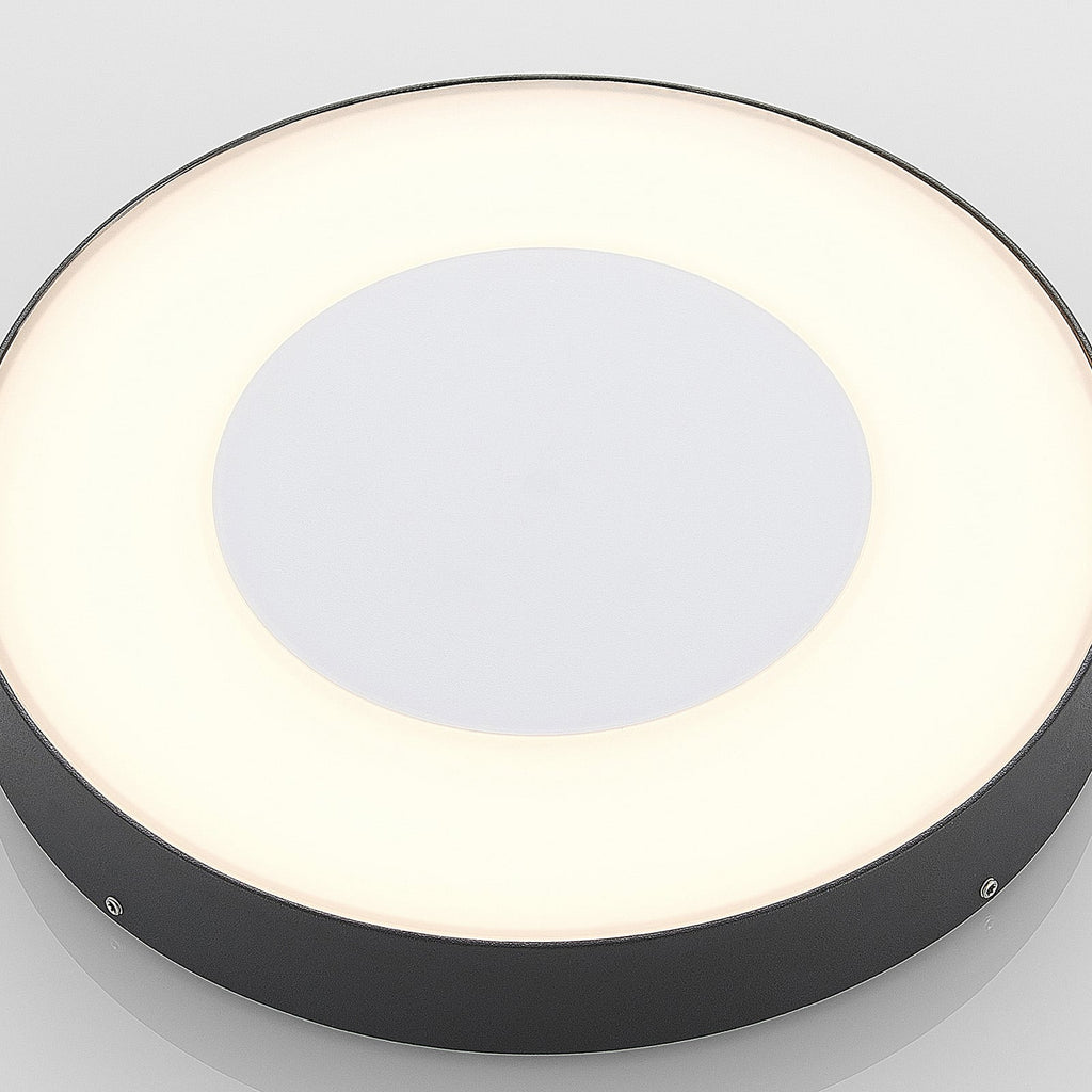 LED utetaklampe Sora rund med bevegelsessensor nærbilde