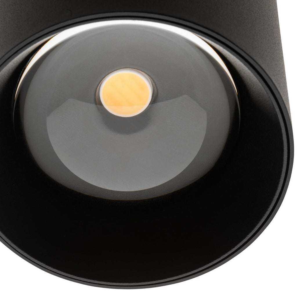 Detalj av LED utetaklampe svart aluminium Ø9 cm 10W CCT