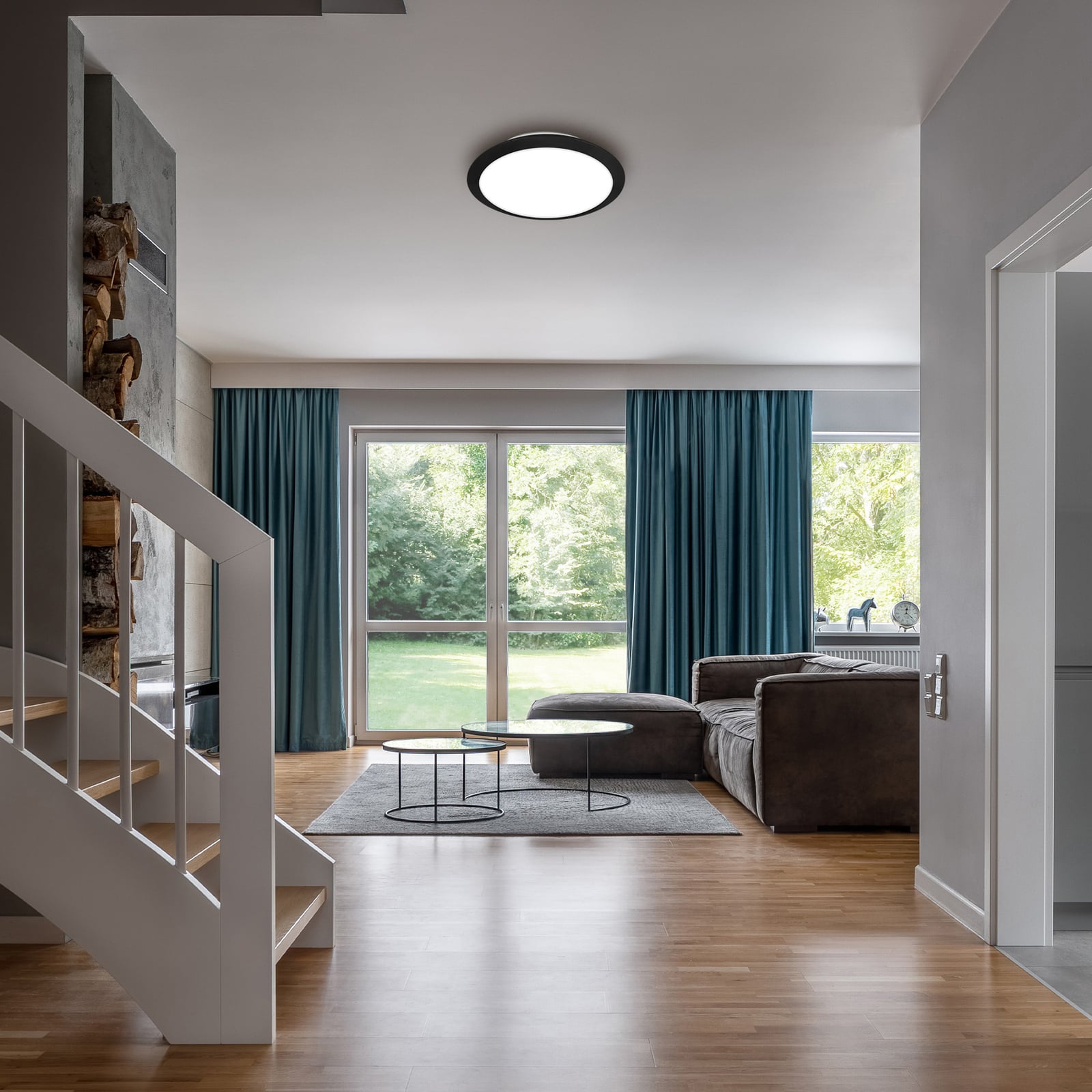 LED utetaklampe svart Ø31 cm IP44 12W 4000K Briloner bakside