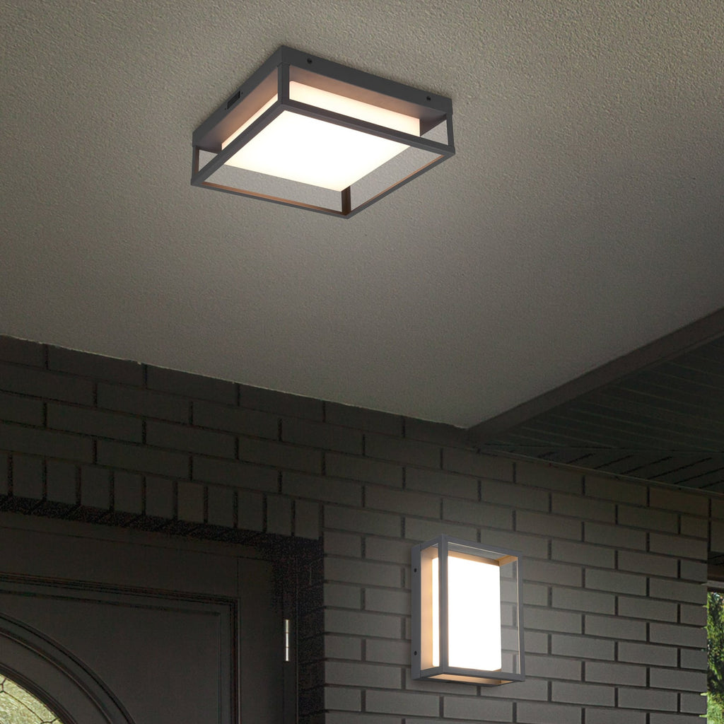 LED utetaklampe Witham antrasitt 30x30 cm CCT IP54 bakside