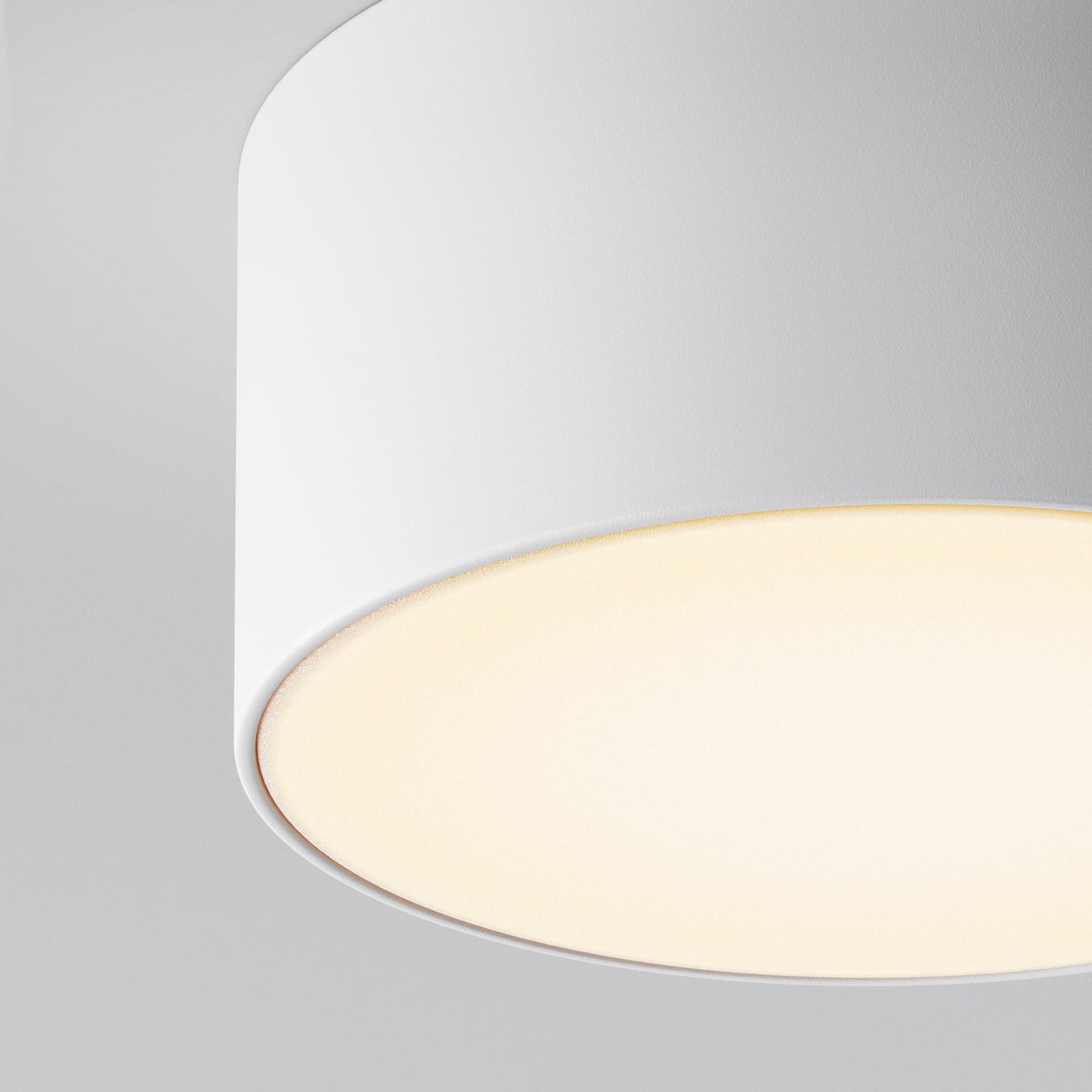 Nærbilde av LED utetaklampe Zon hvit Ø12 cm 15W 3000K IP65 materiale