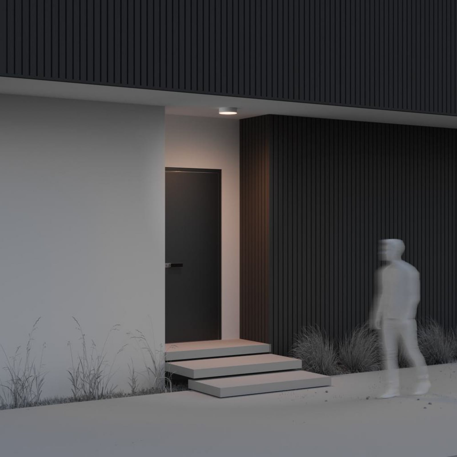 LED utetaklampe Zon hvit sideprofil