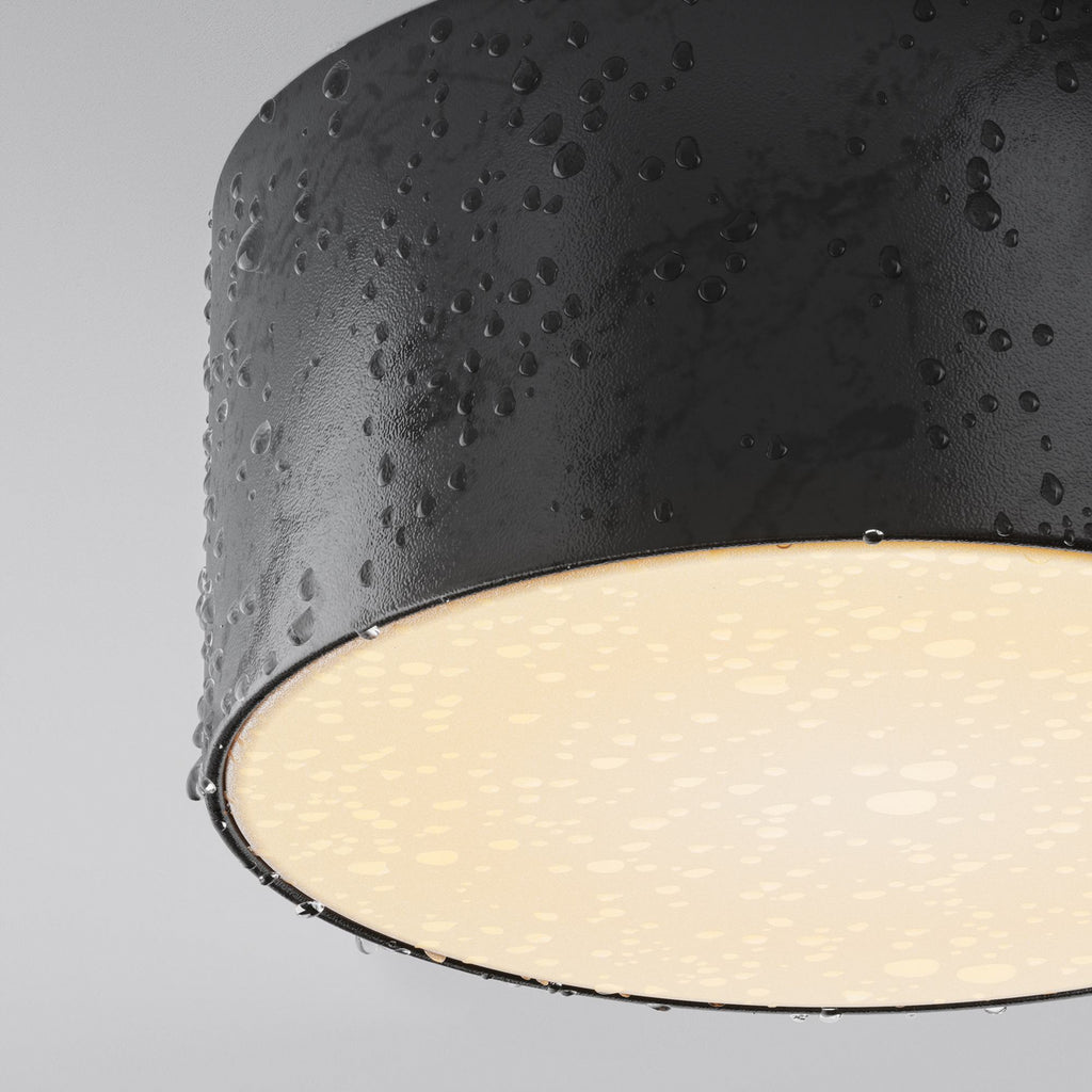 Nærbilde LED utetaklampe Zon svart aluminium
