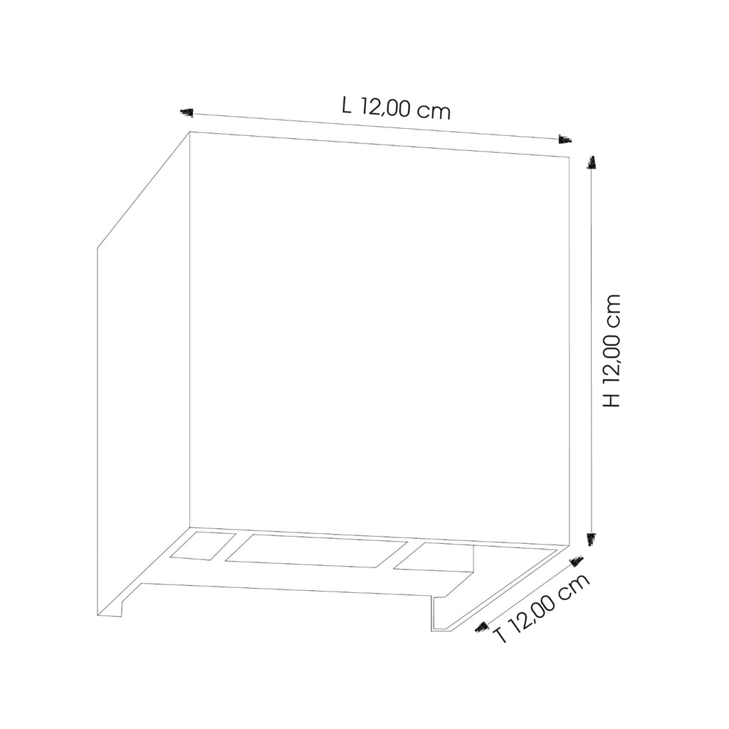 LED utevegglampe 9032 opp og ned antrasitt aluminium IP54 sideprofil