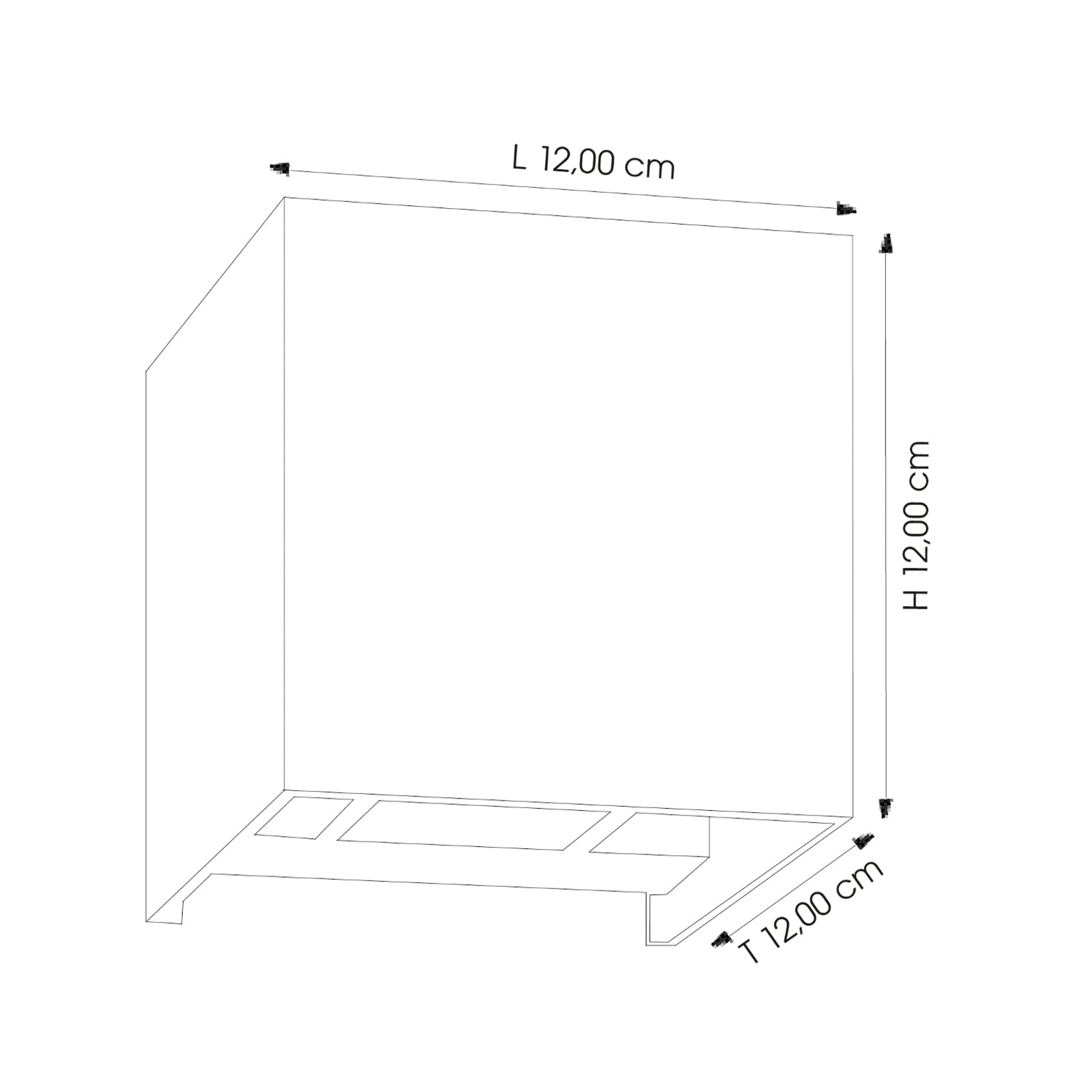 LED utevegglampe 9032 opp og ned antrasitt aluminium IP54 sideprofil