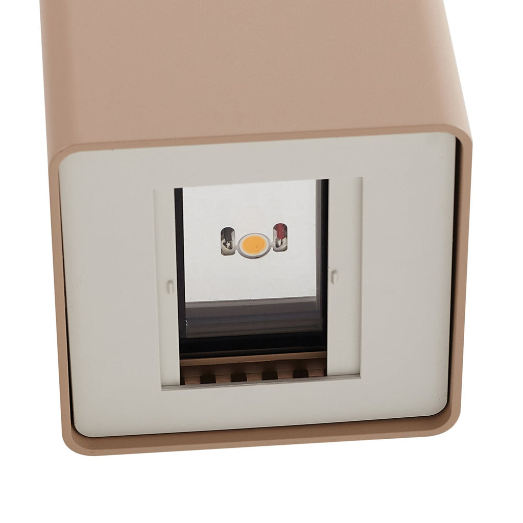 LED utevegglampe Aaron opp og ned beige IP54 10,7W vinklet spredningsvinkel