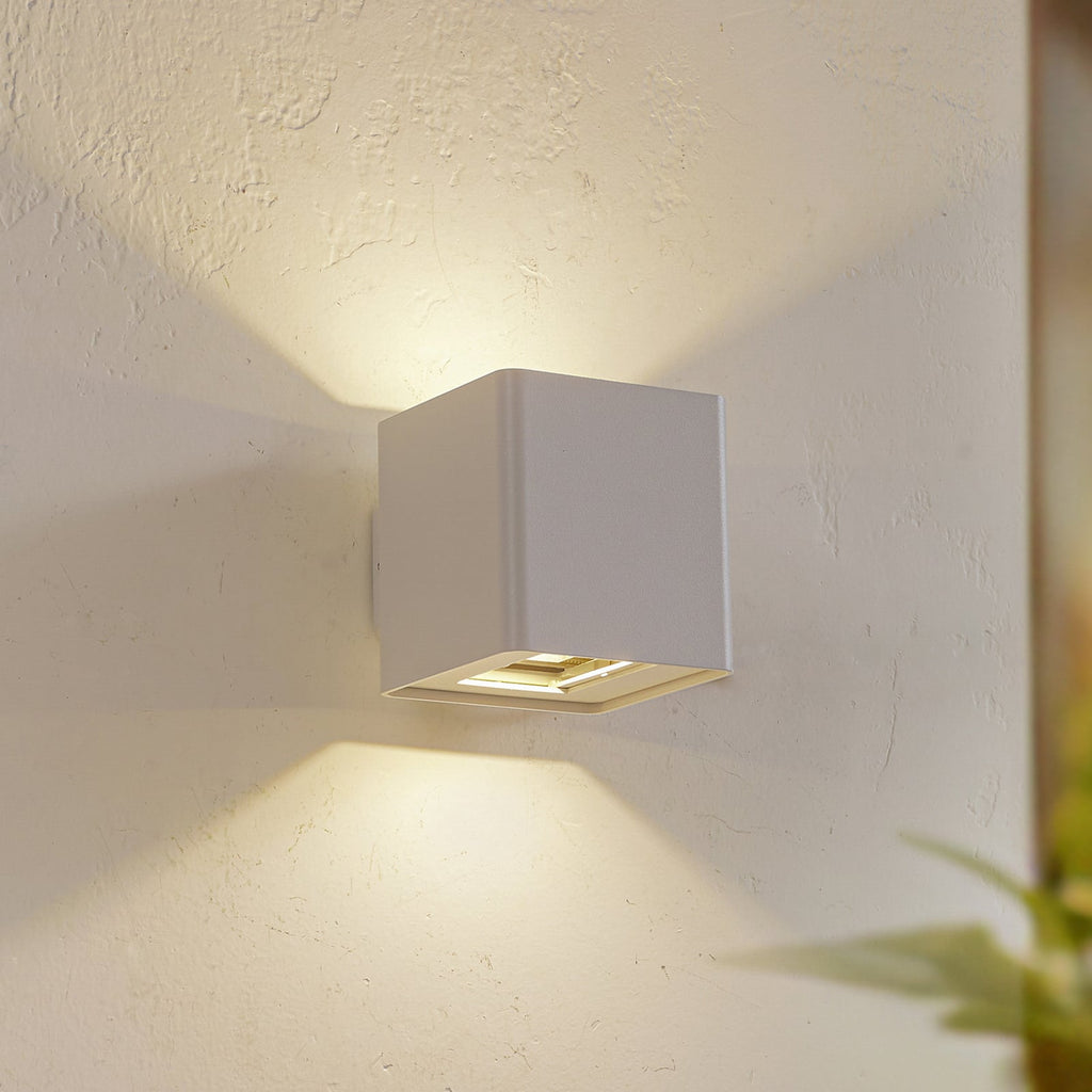 LED utevegglampe Aaron opp og ned hvit IP54 forfra