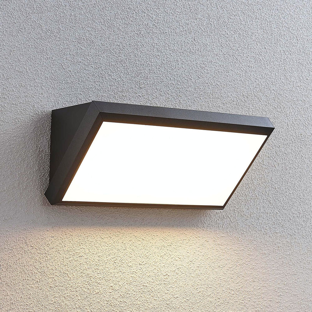 LED utevegglampe Abby med bevegelsessensor mørkegrå IP65 18W forside