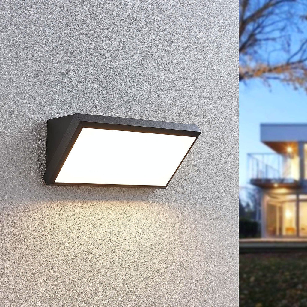LED utevegglampe Abby med bevegelsessensor mørkegrå IP65 18W bakside