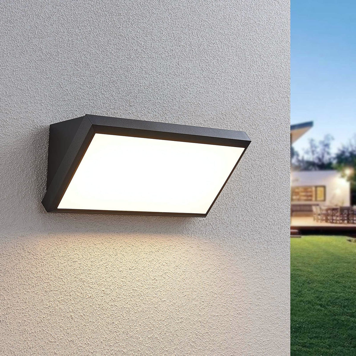 LED utevegglampe Abby mørkegrå plast IP65 18W bakside