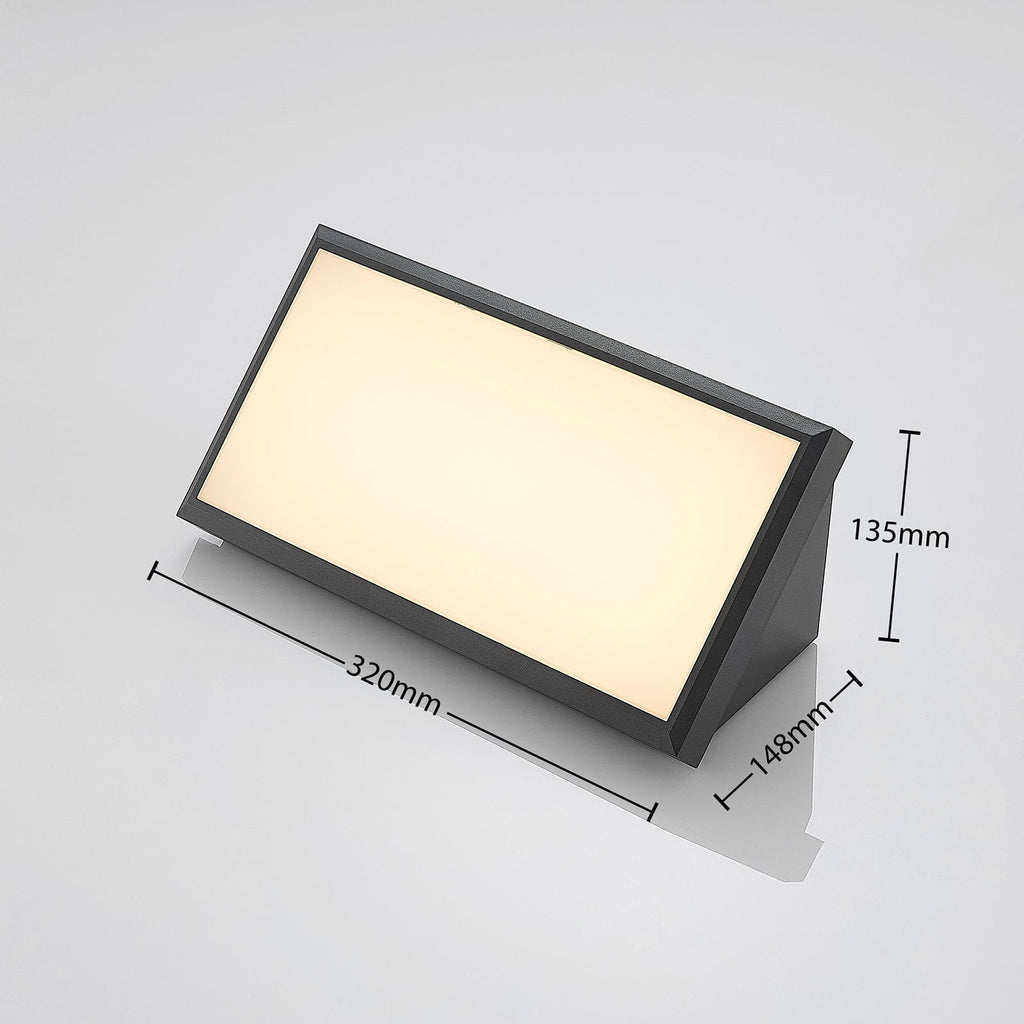 LED utevegglampe Abby mørkegrå plast IP65 18W nærbilde