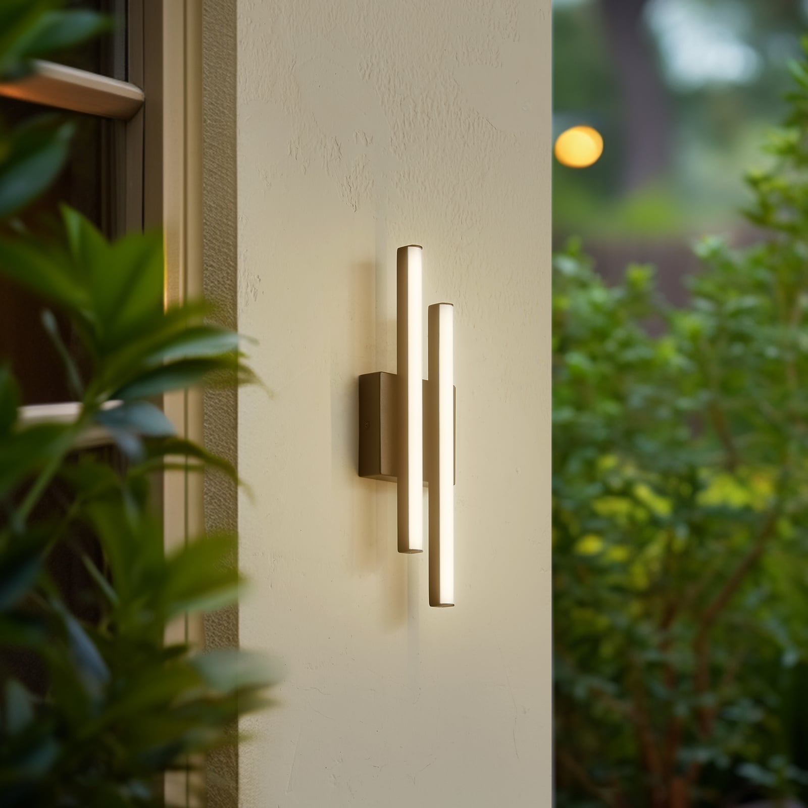 LED utevegglampe Abelia svart aluminium rustfritt stål bakside