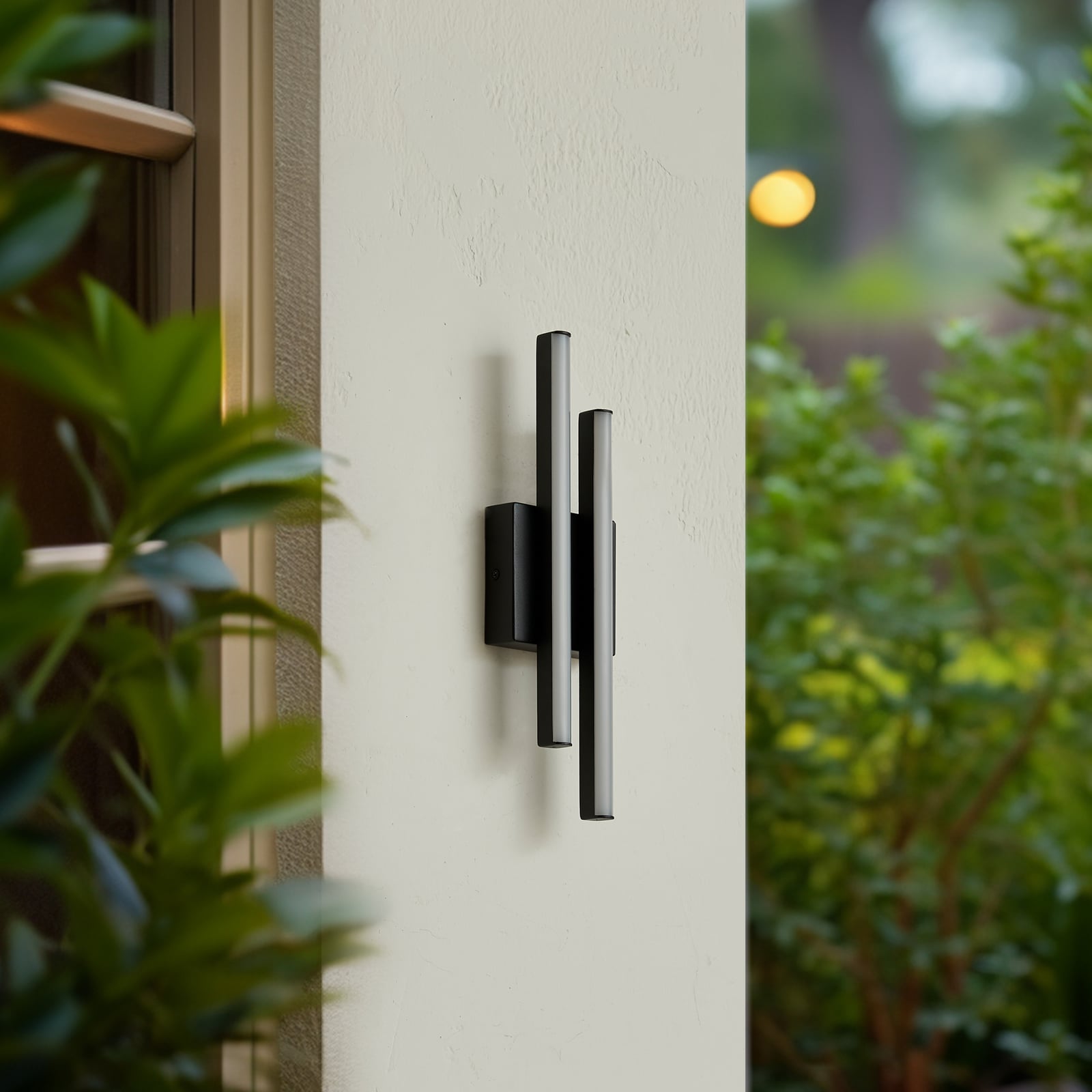 LED utevegglampe Abelia svart aluminium rustfritt stål detalj