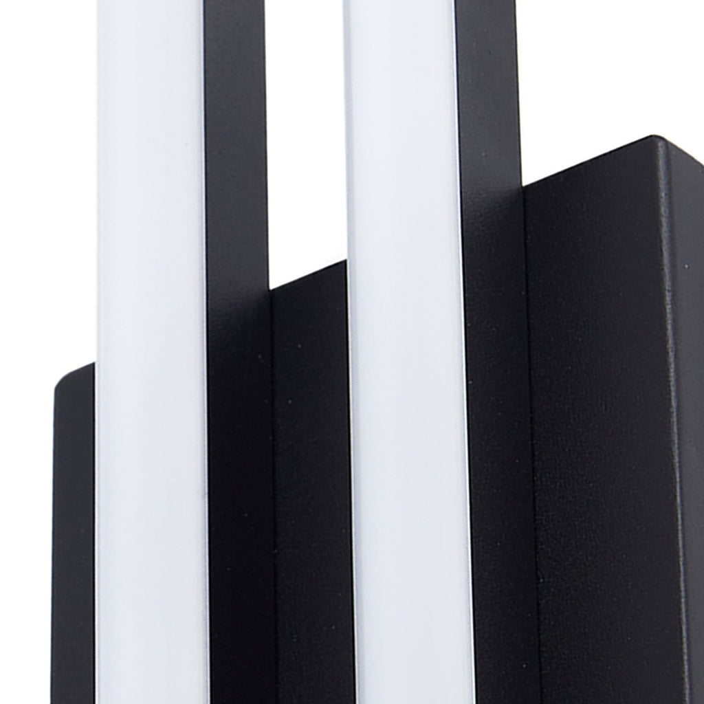 LED utevegglampe Abelia svart aluminium rustfritt stål lysbilde