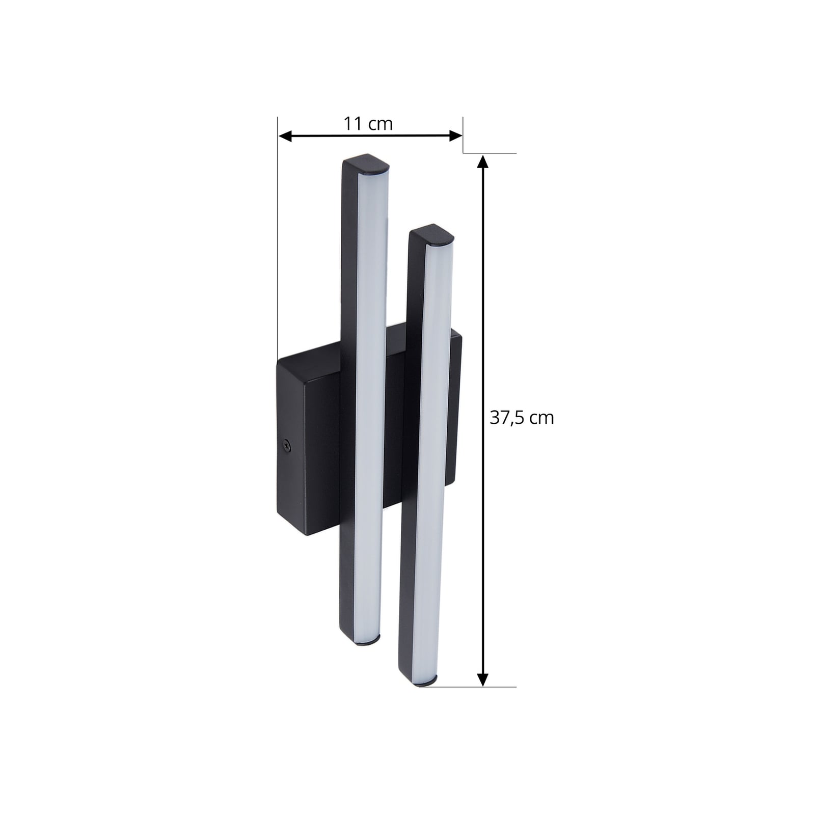 LED utevegglampe Abelia svart aluminium rustfritt stål nærbilde
