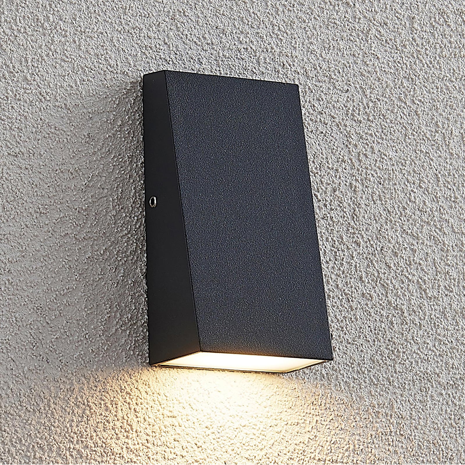 LED utevegglampe Adarey mørkegrå IP54 3W varmhvit forfra