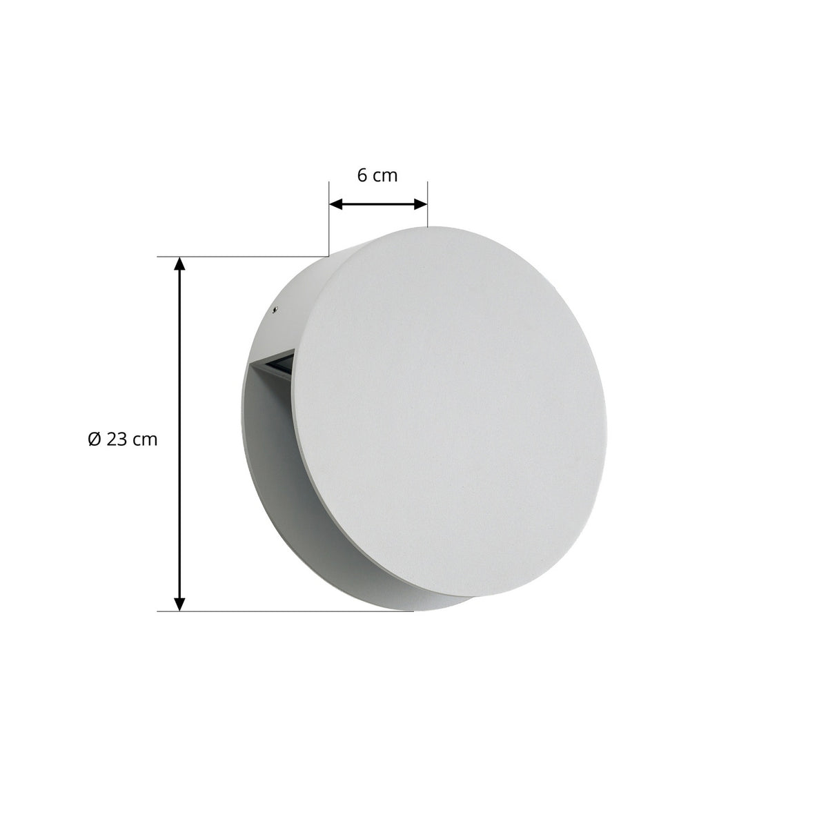 LED utevegglampe Advero med husnummer CCT Ø23 cm lysegrå detalj av husnummer