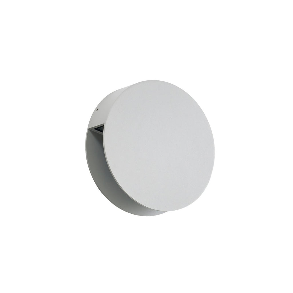 Nærbilde av LED utevegglampe Advero med husnummer CCT Ø23 cm lysegrå