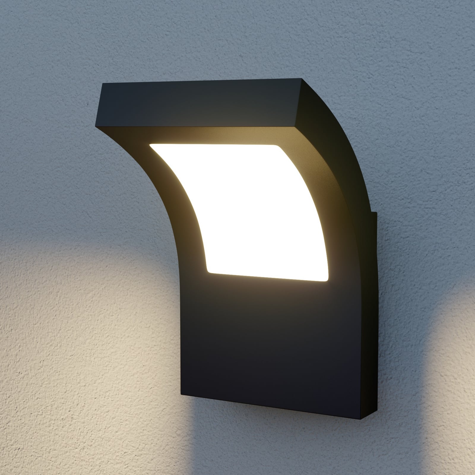 LED utevegglampe Advik antrasitt aluminium IP65 10,8W forfra