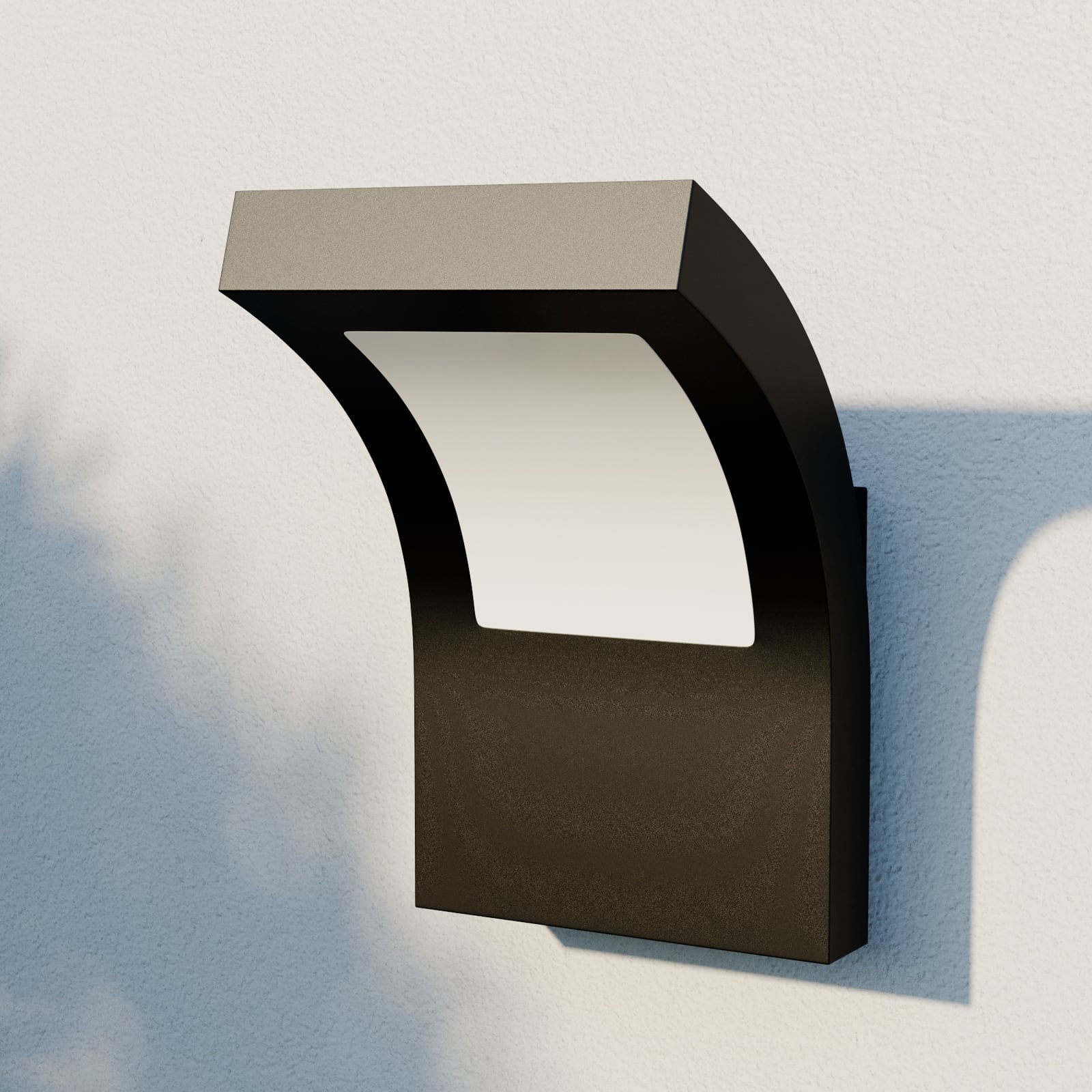 LED utevegglampe Advik antrasitt aluminium IP65 10,8W detalj av lysdiffusor