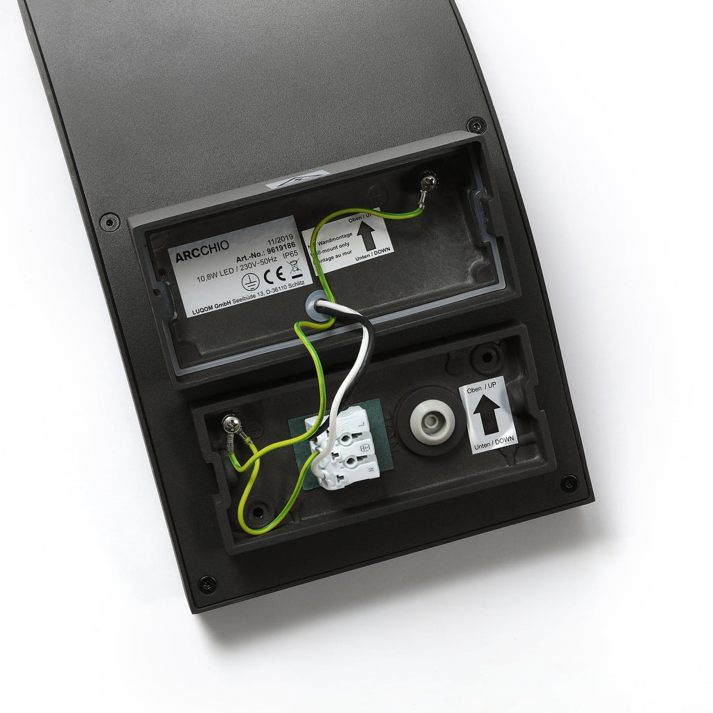 LED utevegglampe Advik antrasitt aluminium IP65 10,8W installasjonsdetalj