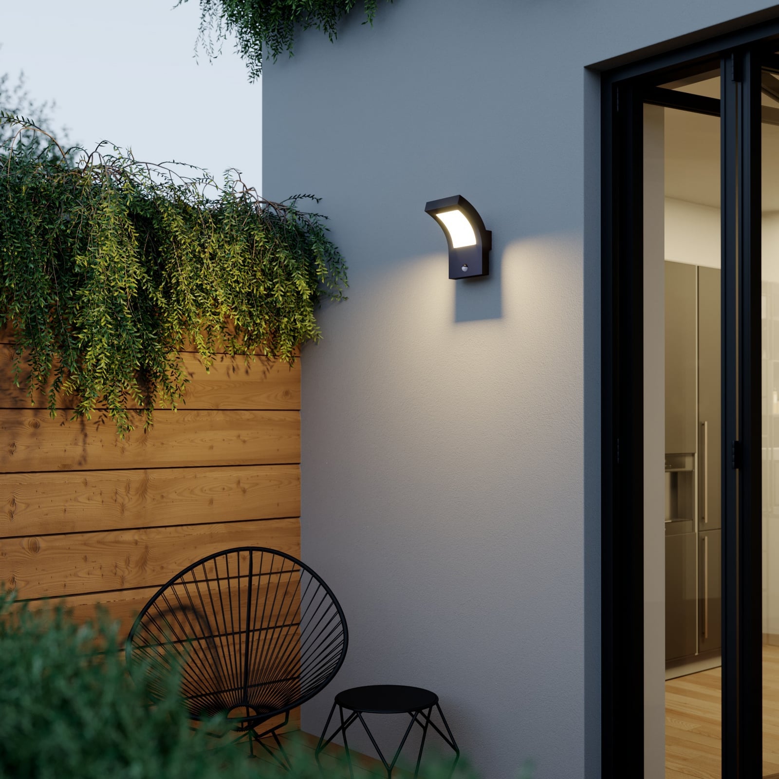 LED utevegglampe Advik bakside i grafittfarge