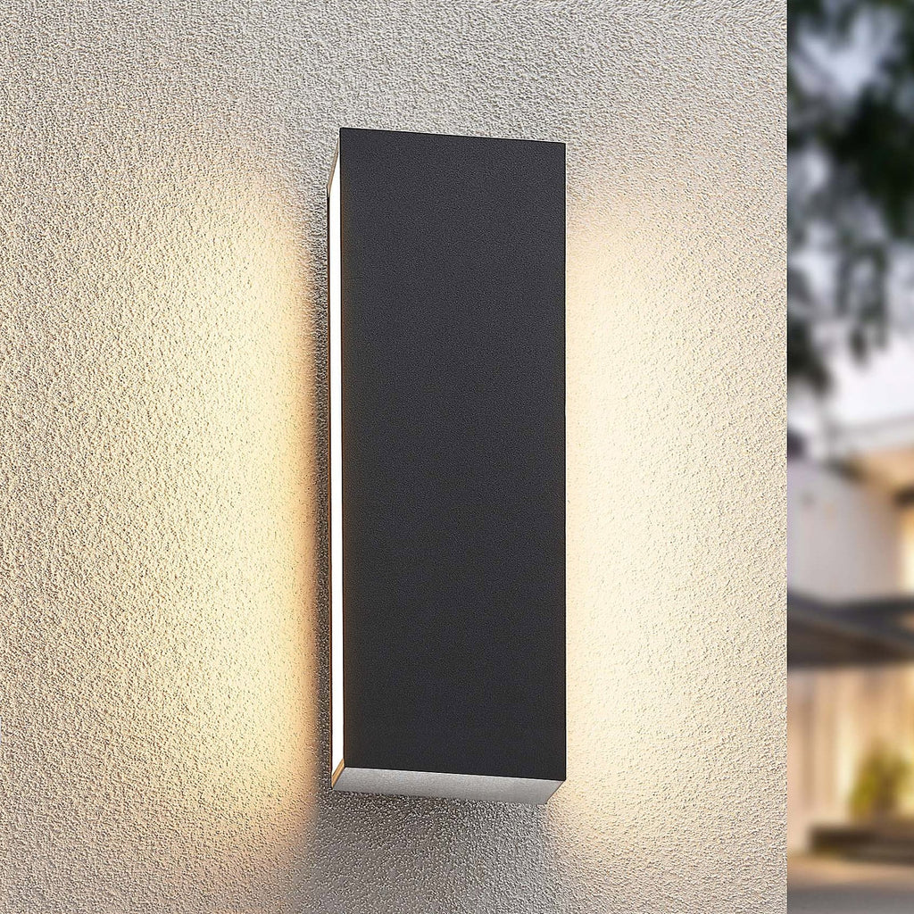 LED utevegglampe Aegisa antrasitt 37 cm IP54 forfra