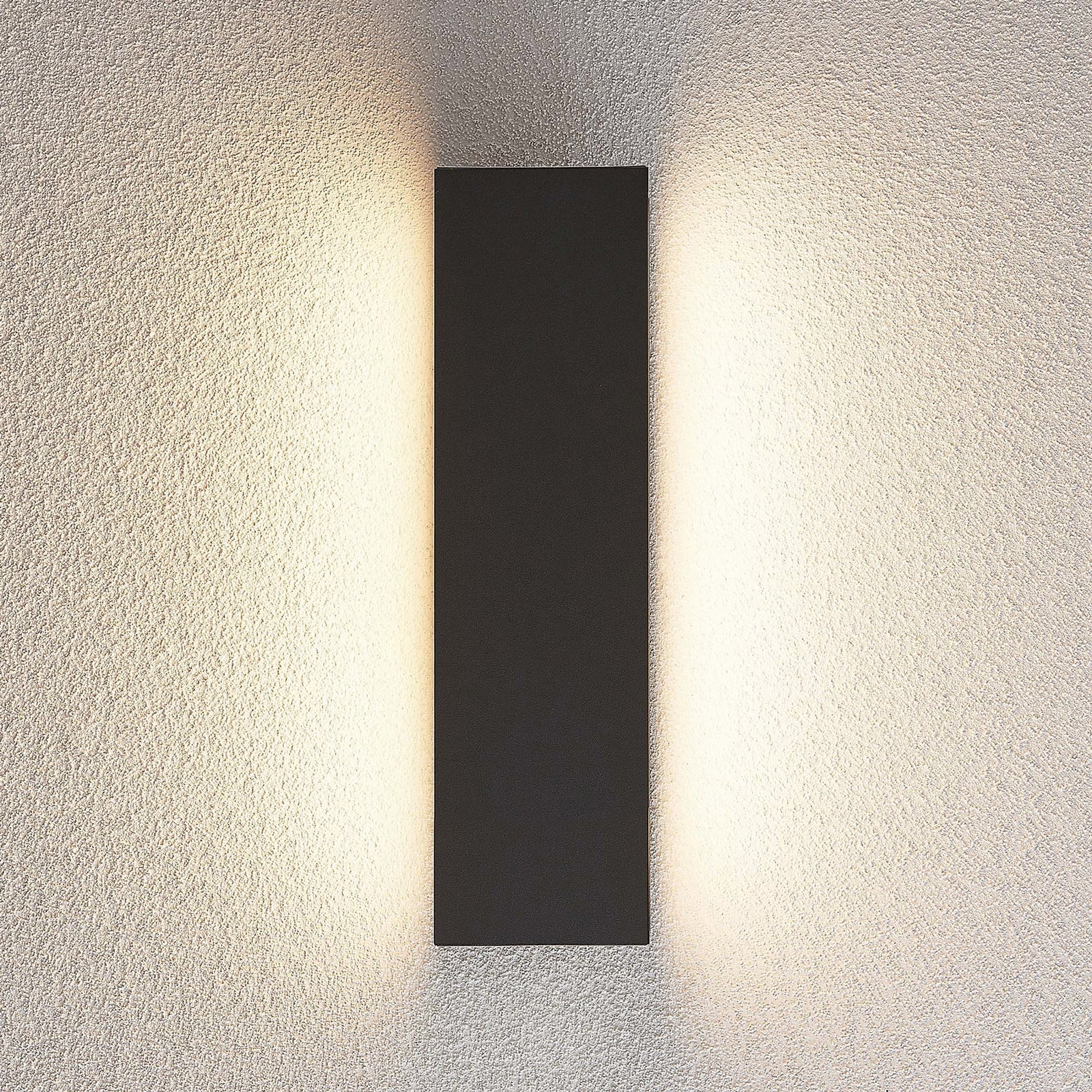 LED utevegglampe Aegisa antrasitt 37 cm IP54 sett fra siden
