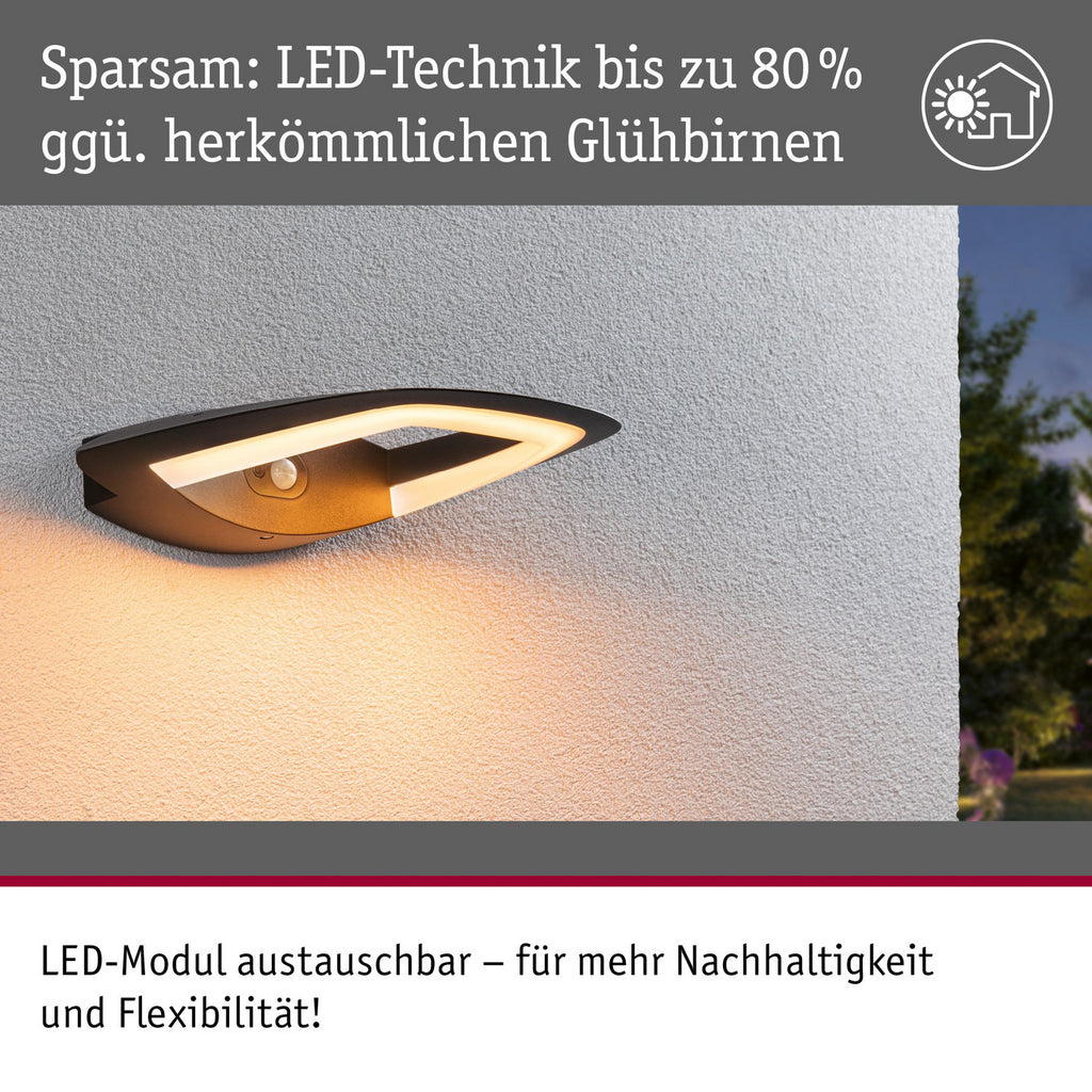 LED utevegglampe Akena nærbilde aluminiumsoverflate