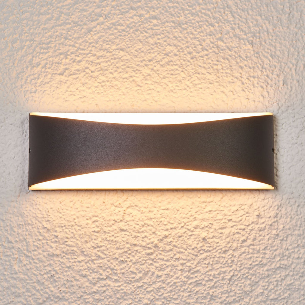 LED utevegglampe Akira antrasitt opp og ned detalj