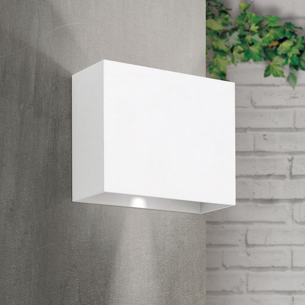 LED utevegglampe Akzent hvit aluminium forfra