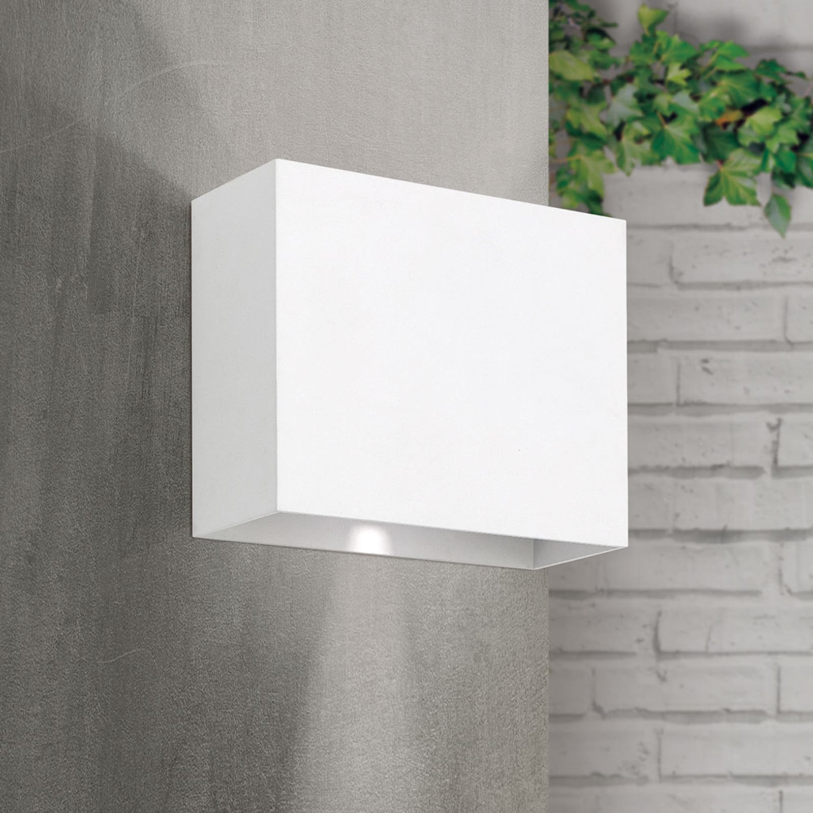 LED utevegglampe Akzent hvit aluminium forfra