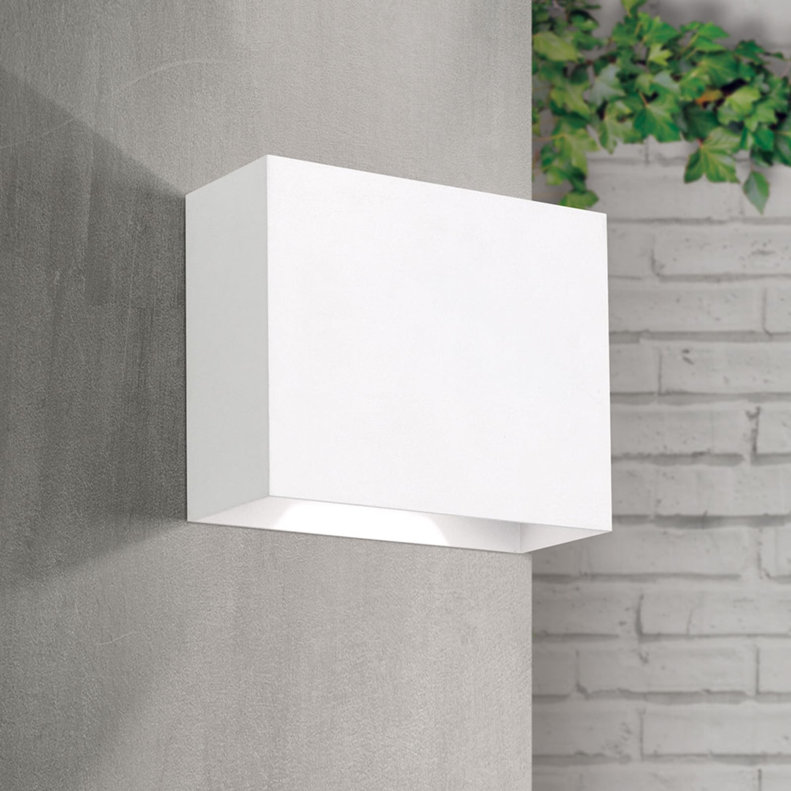 LED utevegglampe Akzent hvit aluminium bakside