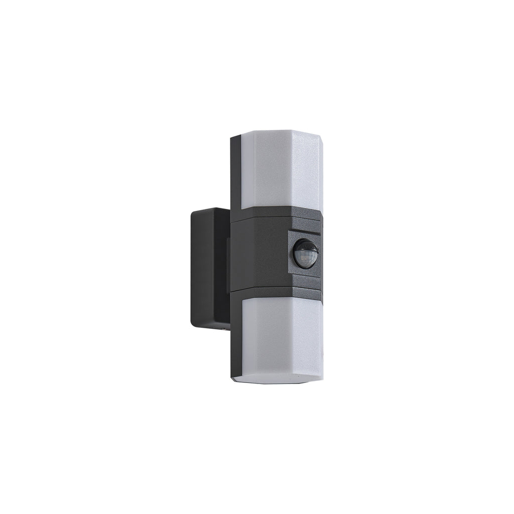 LED utevegglampe Alaric opp/ned med bevegelsessensor IP54 detalj av sensor
