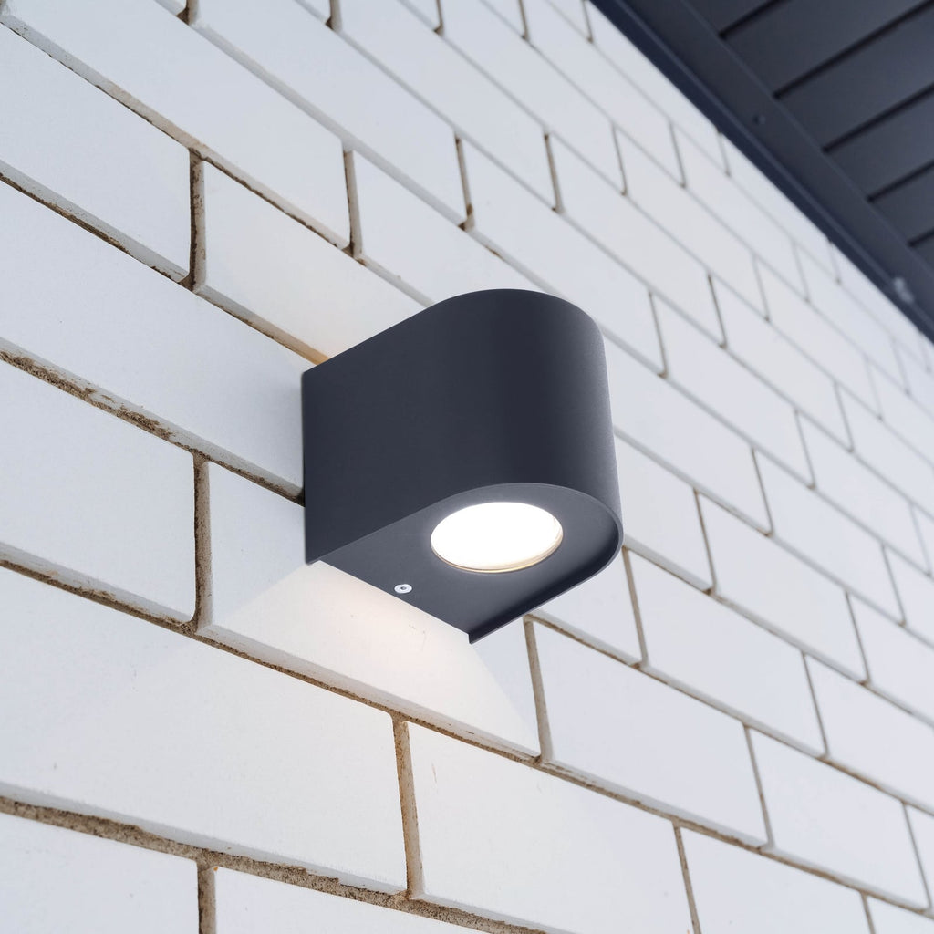 LED utevegglampe ALECTO svart opp/ned IP54 10 cm bakside
