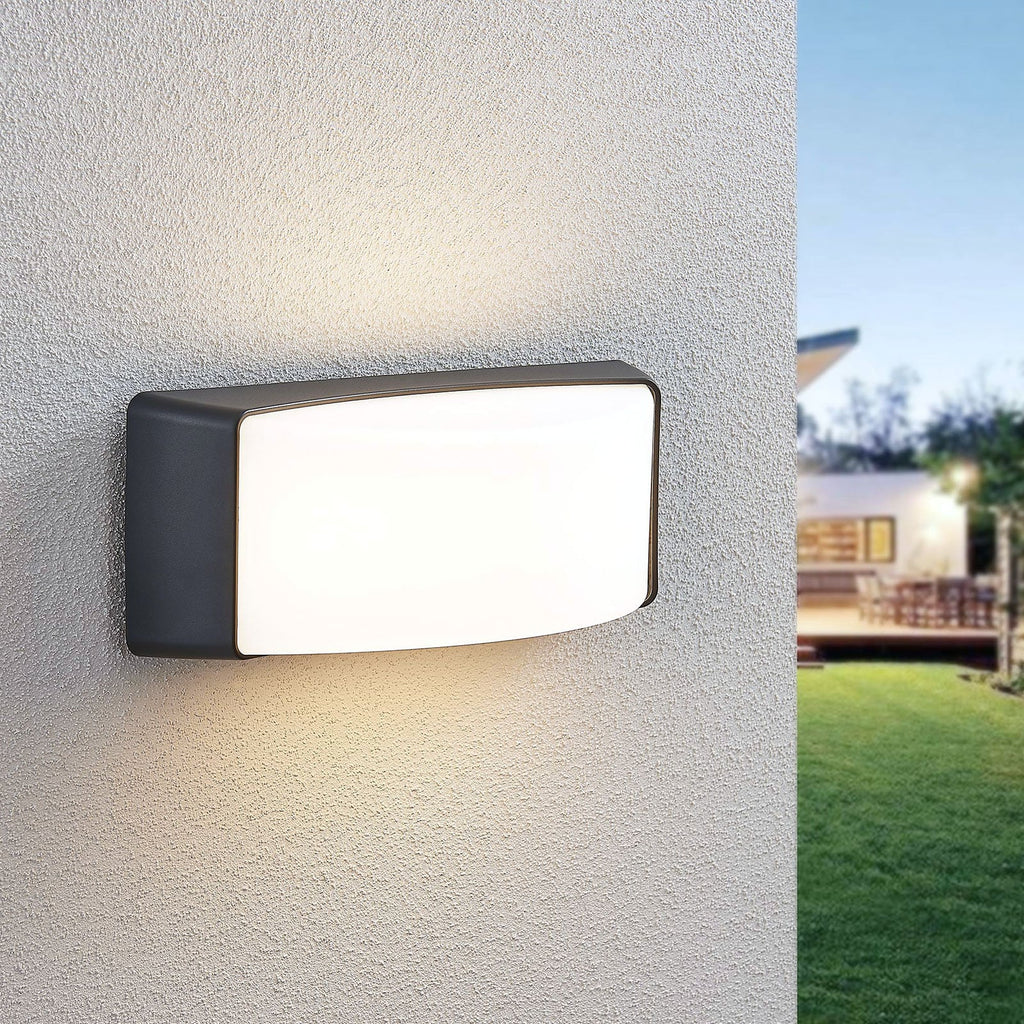 LED utevegglampe Alexey mørkegrå plast detalj
