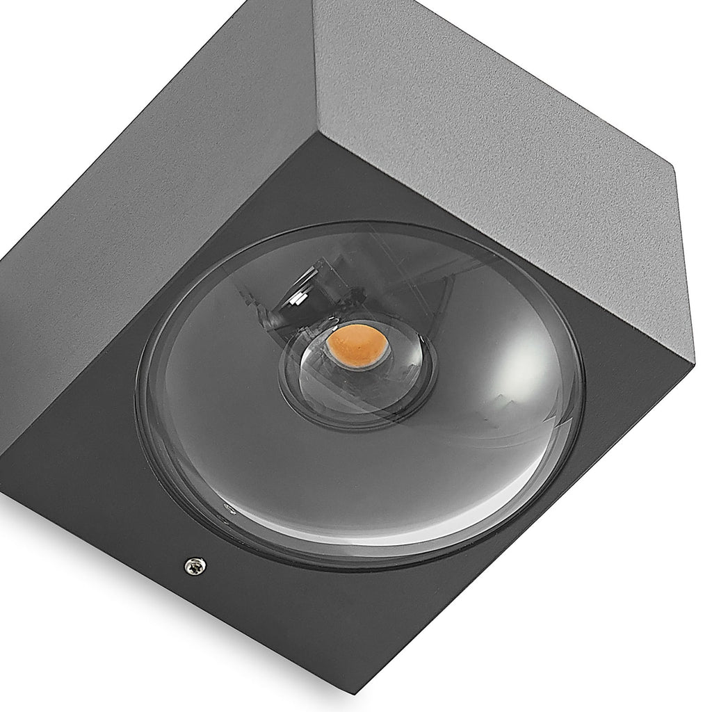 LED utevegglampe Almos opp/ned glass 2-lys IP65 - Lucande
