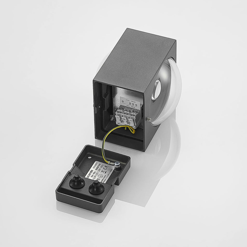 LED utevegglampe Almos opp/ned glass 2-lys IP65 - Lucande