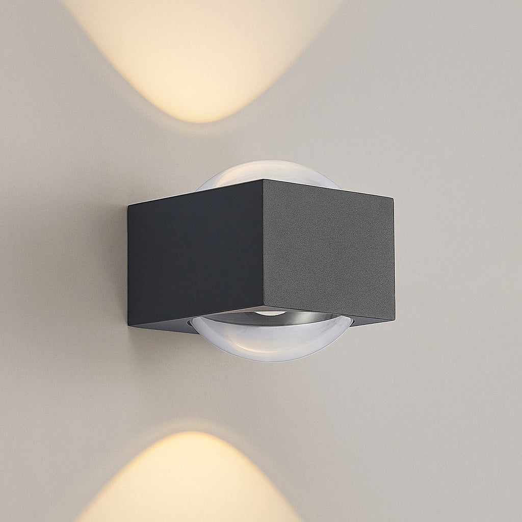 LED utevegglampe Almos opp/ned glass 2-lys IP65 - Lucande