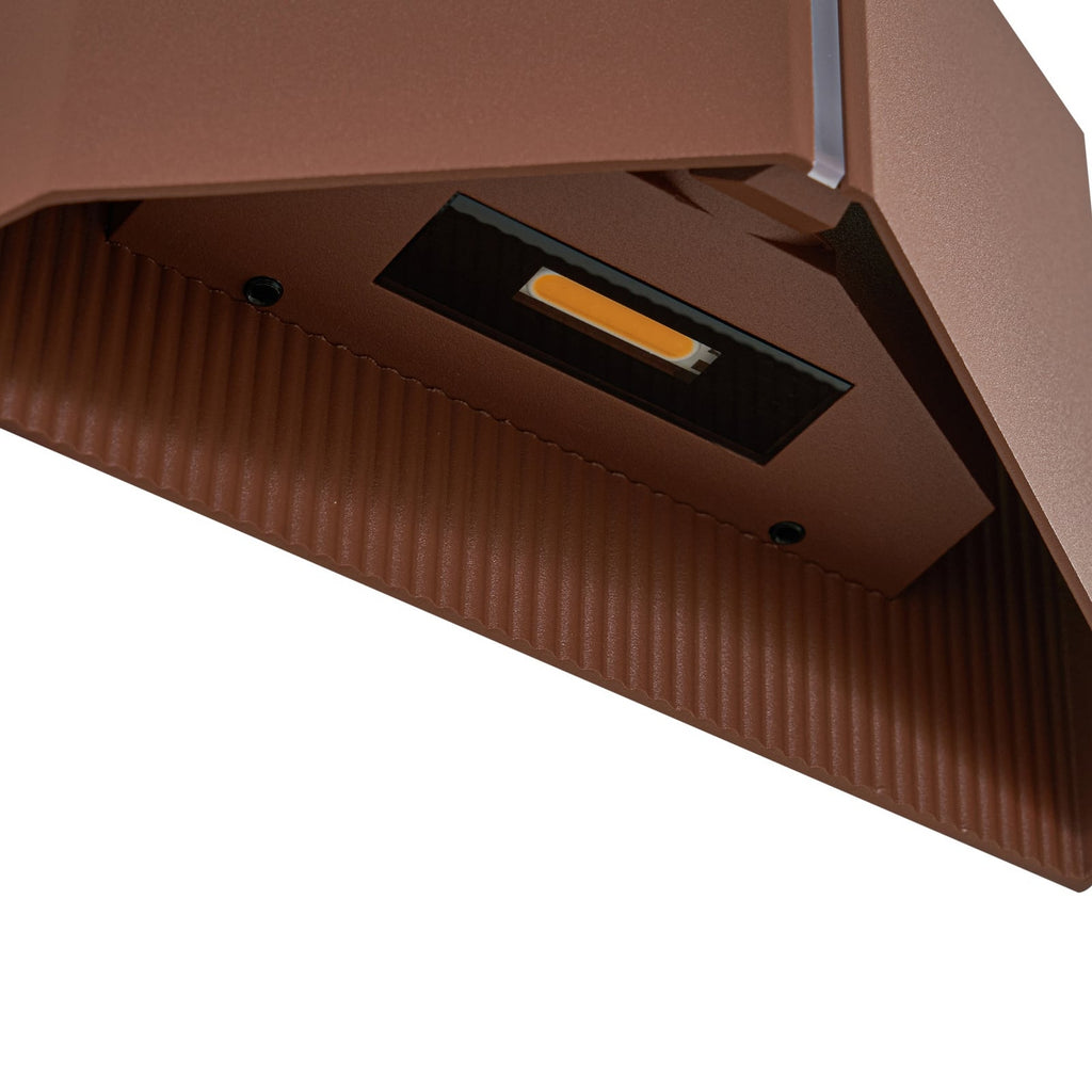 LED utevegglampe Anlira opp og ned brun 9W IP65 lyser opp uteområde